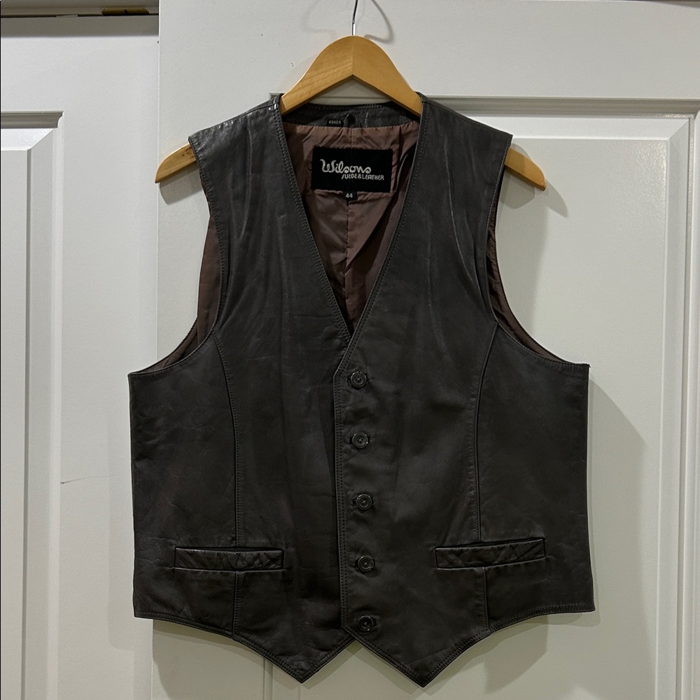 Wilson Men's Chocolate Leather Vest